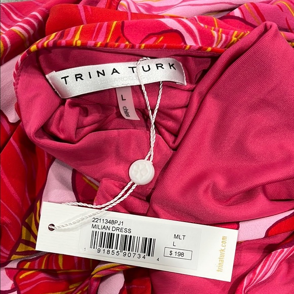 Vibrant Pink and Red Floral Maxi Dress Trina Turk - Picture 8 of 8